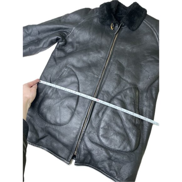 KENZO Women’s Genuine Leather SHEARLING LEATHER JACKET Coat Black Small EU 38 - Picture 8 of 10